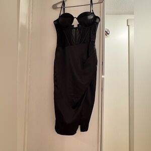 sexy black corset dress with slit